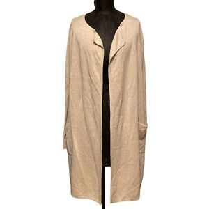 NWT J Crew Linen Long Open Cardigan